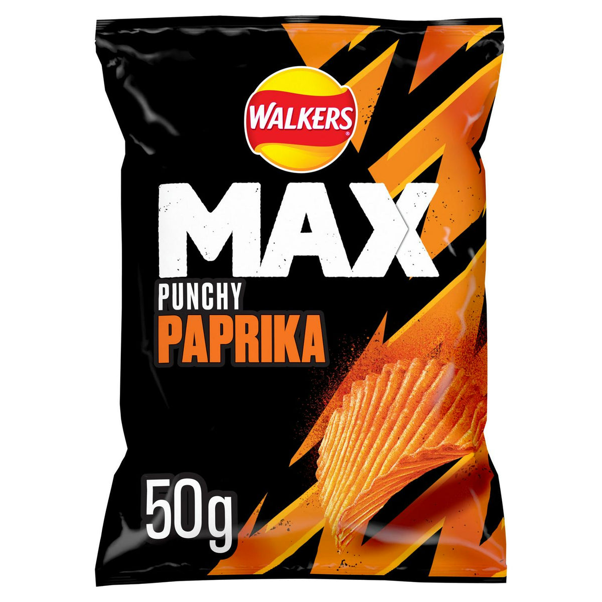 Punchy Paprika Flavour Ridged Potato Crisps 50g Grab Bag