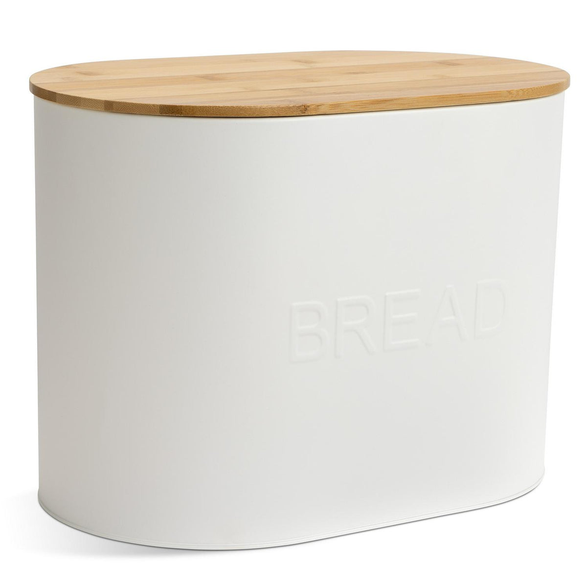 Habitat Embossed Text Carbon Steel Bread Bin