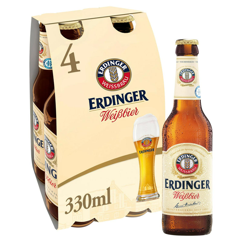 Erdinger Weissbier Wheat Beer 4 x 330ml - British product