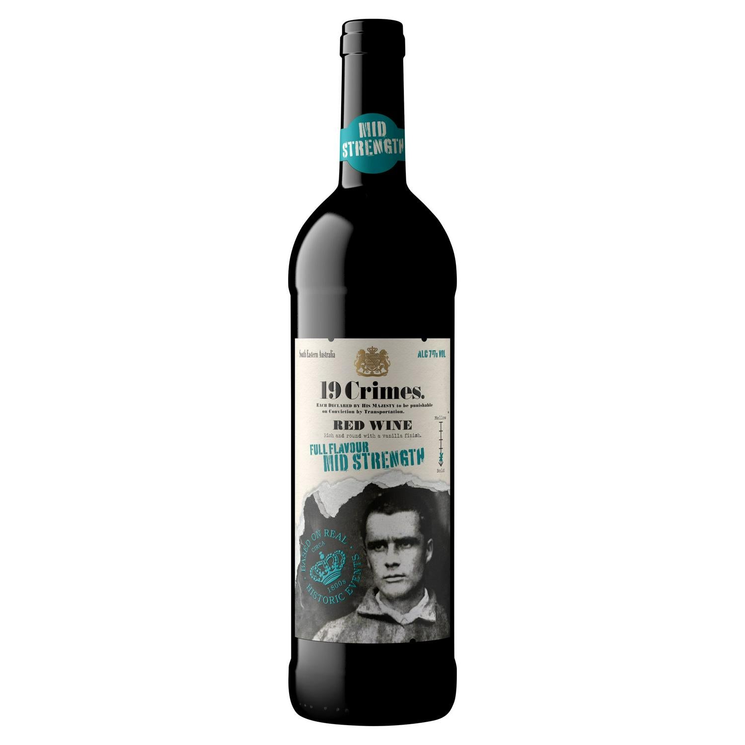 19 Crimes Mid Strength Red Wine 75cl - British product
