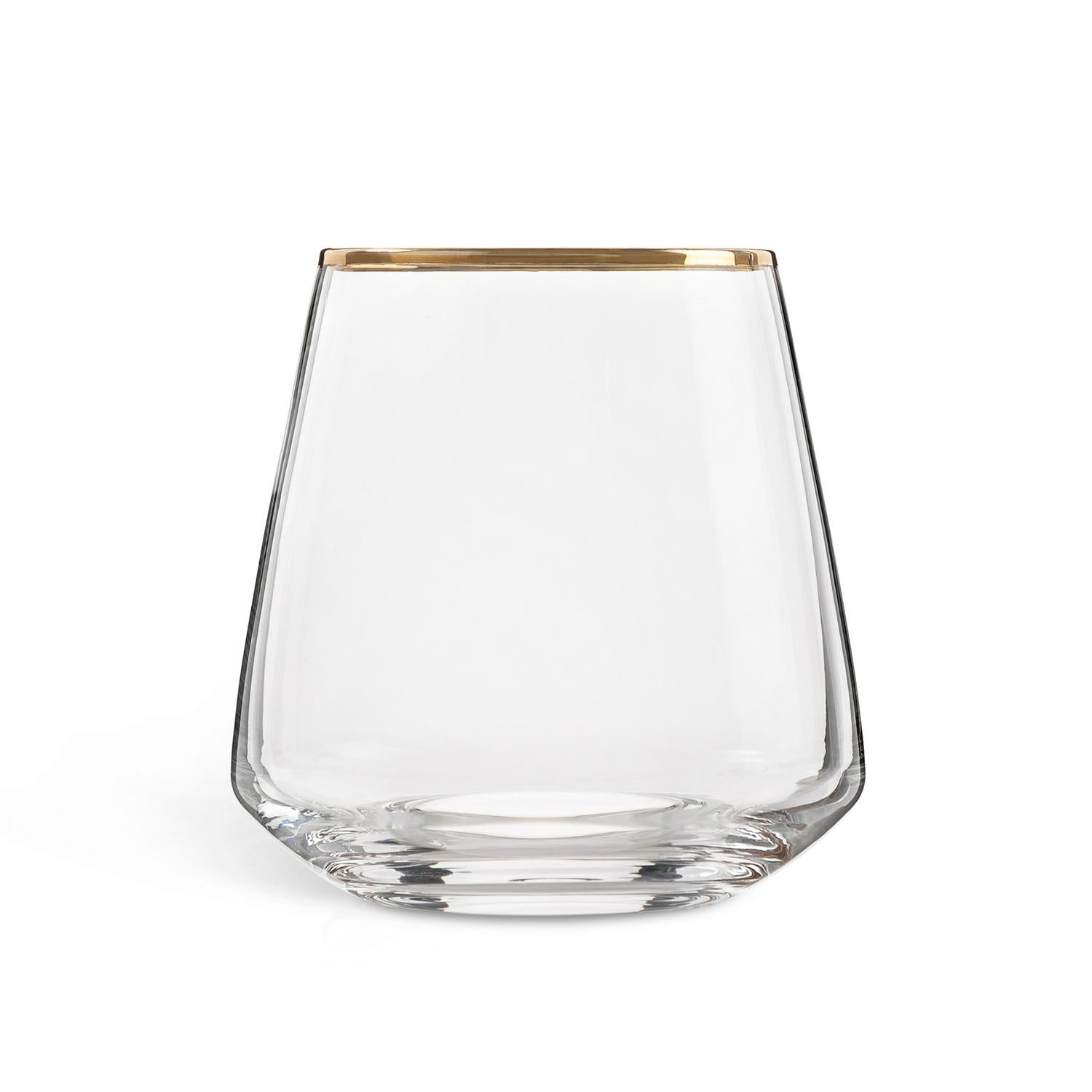 Habitat gold rim tumbler glassware item for drinks 354ml capacity, UK version