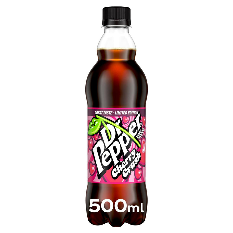 Dr Pepper Zero Cherry Crush soft drink 500ml - British product