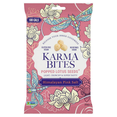 Karma Bites Graines de Lotus soufflées Sel Rose de l'Himalaya 25g