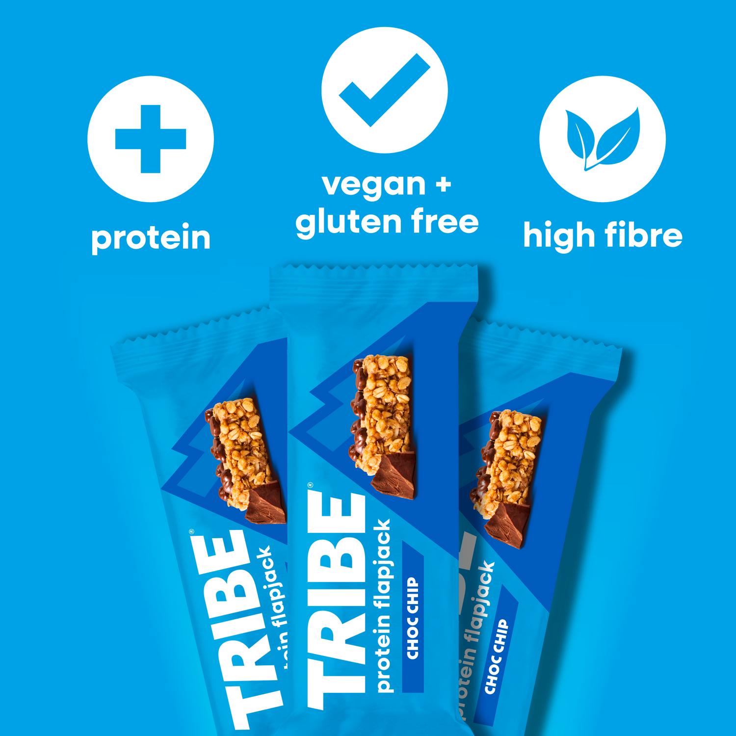 Tribe Choc Chip Protein Flapjack Chocolate 50g (British brand)