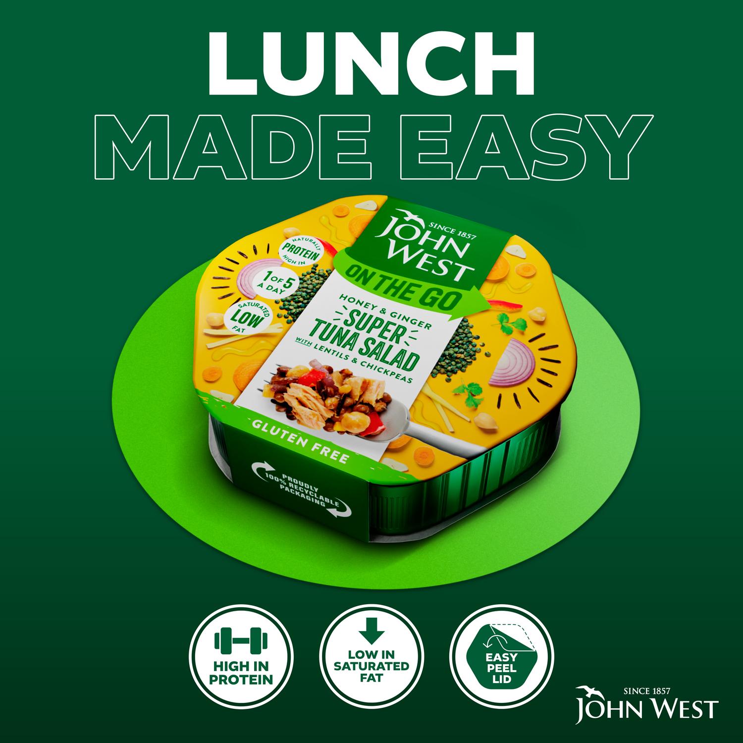 John West tuna salad honey ginger 220g, UK version