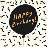 Sainsbury's birthday card black balloon 15.9cm (British brand)