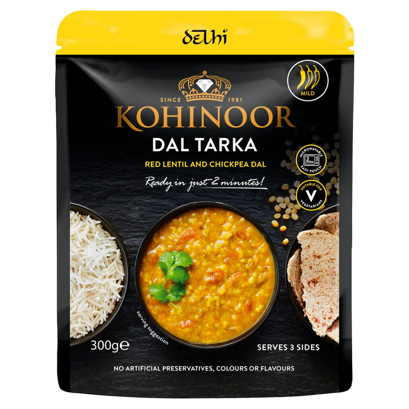 Kohinoor Dal Tarka microwavable lentil 300g, UK version