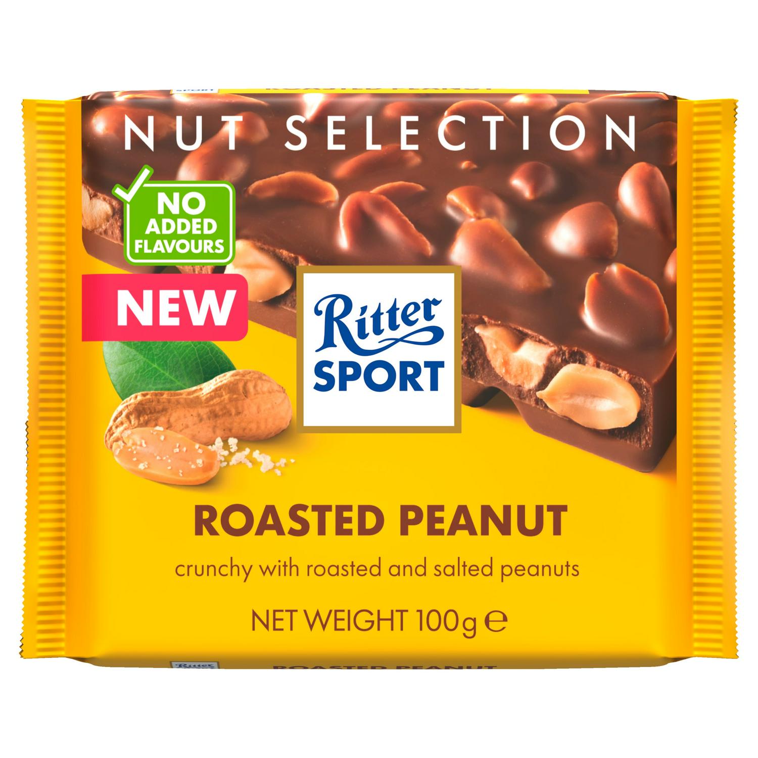 Ritter Sport milk chocolate peanut bar 100g, imported from the UK