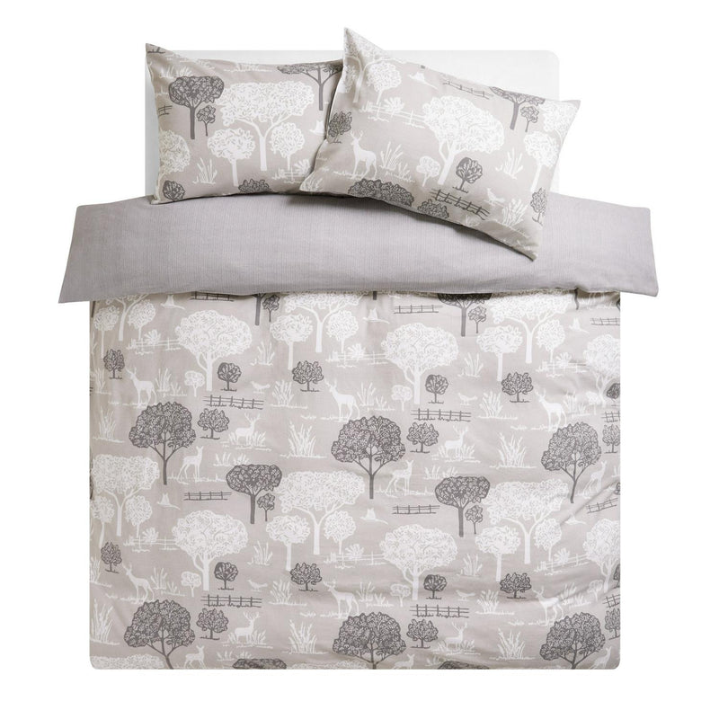 Sainsbury's Country Landscape Grey King Duvet Cover Pillowcase (British brand)