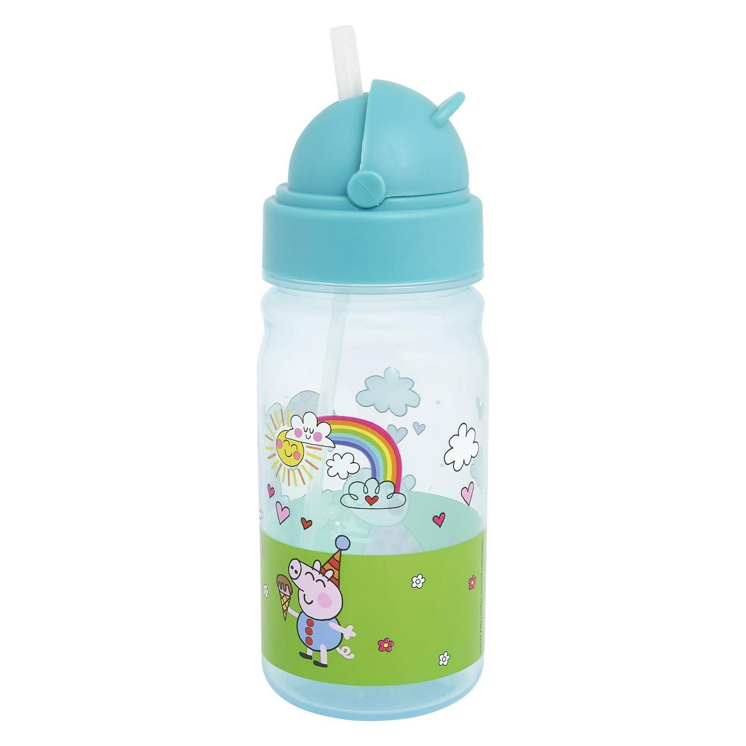 Official Peppa Pig water bottle 400ml with straw, imported from the UK