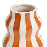 Habitat Hand Painted Rust Stripe Vase 25cm - British product