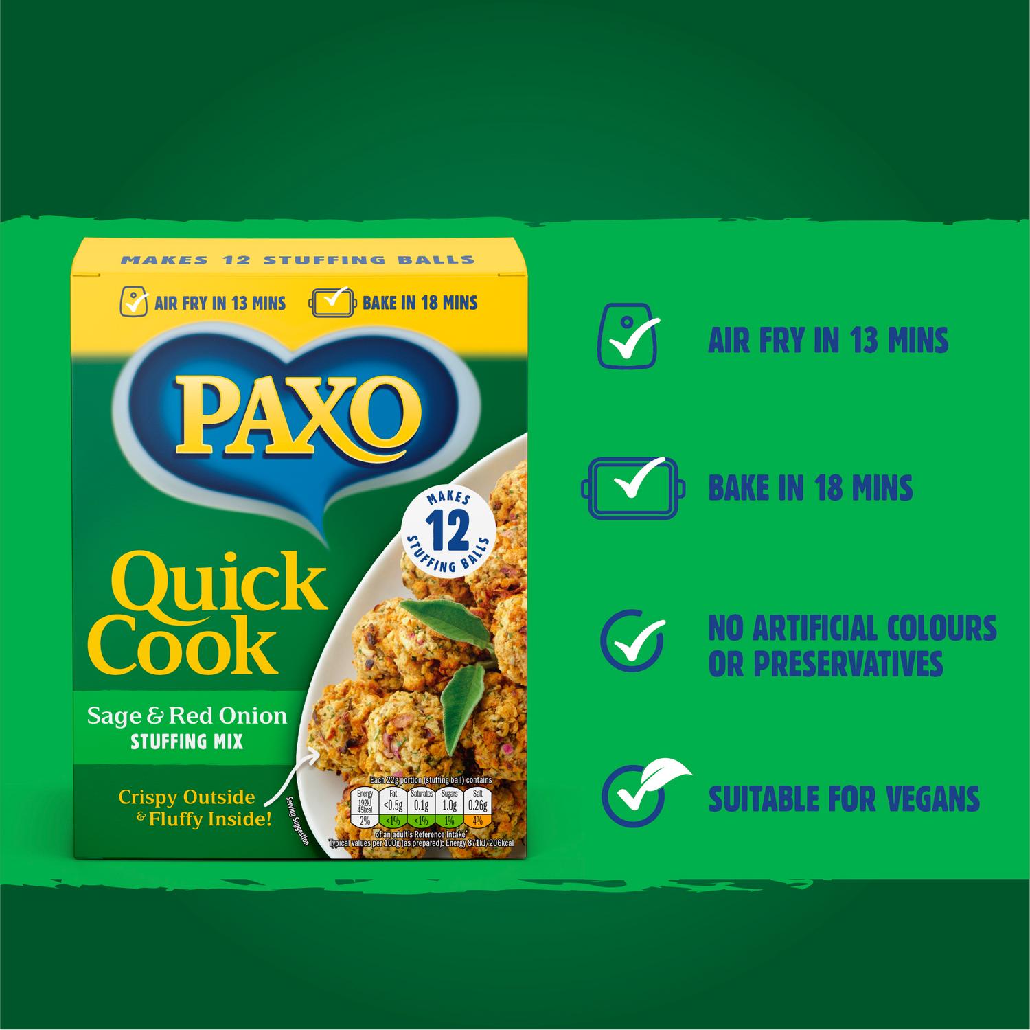 Paxo Sage & Red Onion Stuffing Mix 150g, imported from the UK
