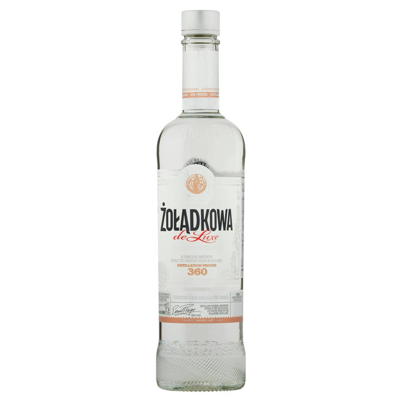 Zodkowa De Luxe Vodka 50cl glass bottle packaged securely (British brand)