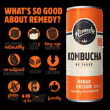 Remedy kombucha mango passion 4x300ml, imported from the UK
