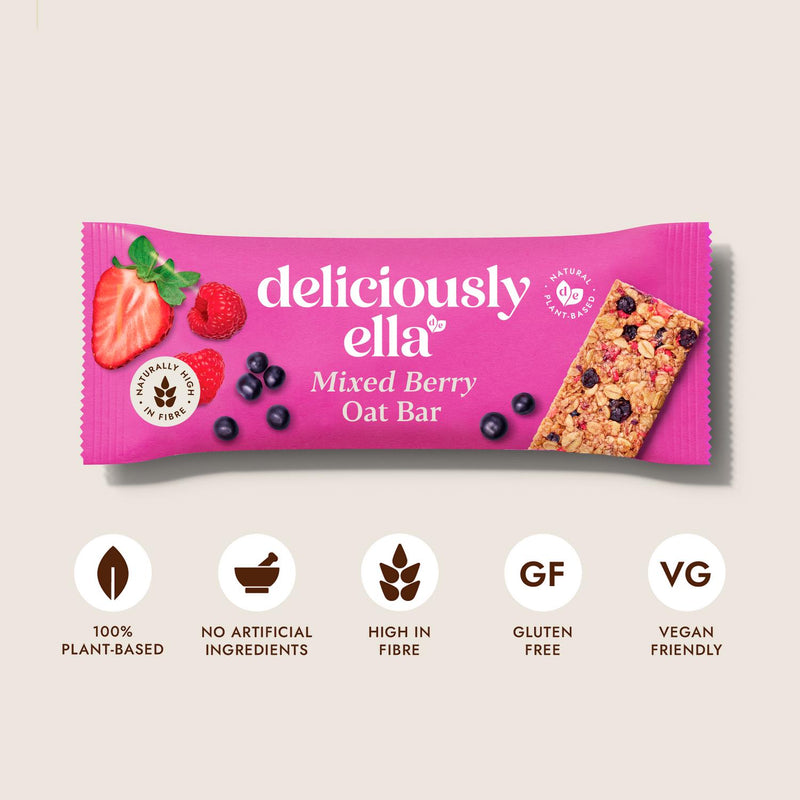 Deliciously Ella Mixed Berry Oat Flapjacks 3 x 50g - British product