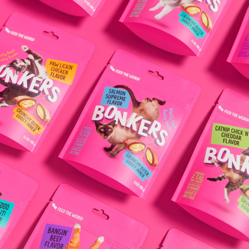 Bonkers salmon supreme cat treats 60g - British product