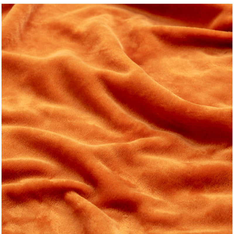 Sainsbury's Home Fleece Throw - Orange - 125x150