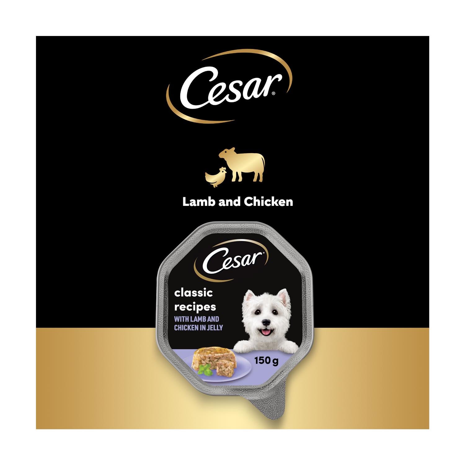 Cesar Lamb Chicken Dog Food Terrine Tray 150g - British product