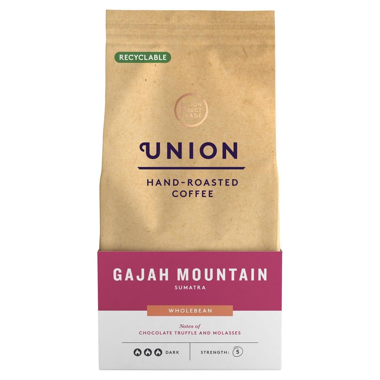 Union Gajah Mountain Sumatra Coffee Beans 200g (British brand)