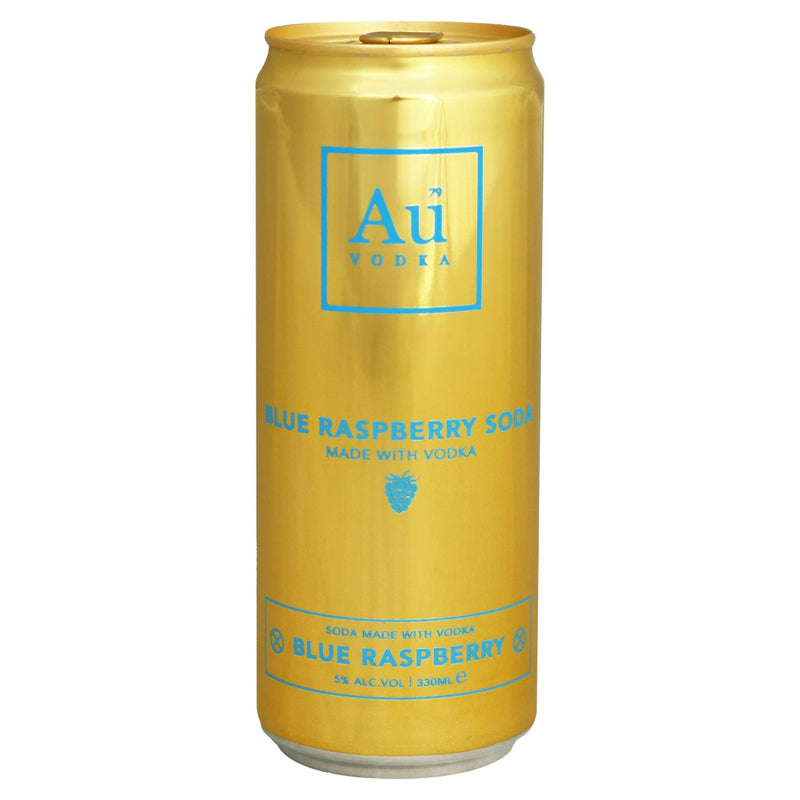Au Vodka Blue Raspberry Soda 33cl - British product