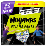 Pampers Ninjamas pyjama pants Spaceships 4-7 Years x16, imported from the UK