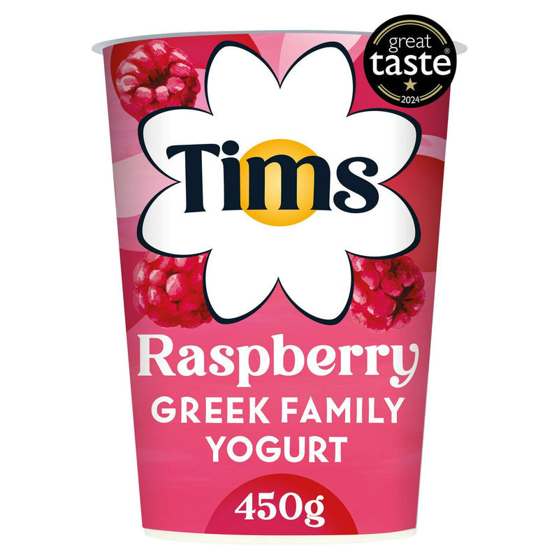 Tims Dairy Greek Style Raspberry Yogurt 450g (British brand)
