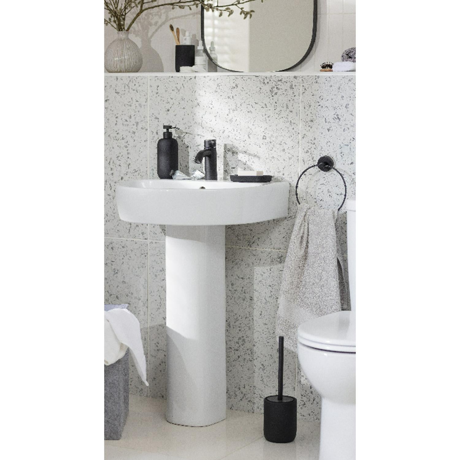 Habitat Soft Touch Black Toilet Brush with Holder, UK version