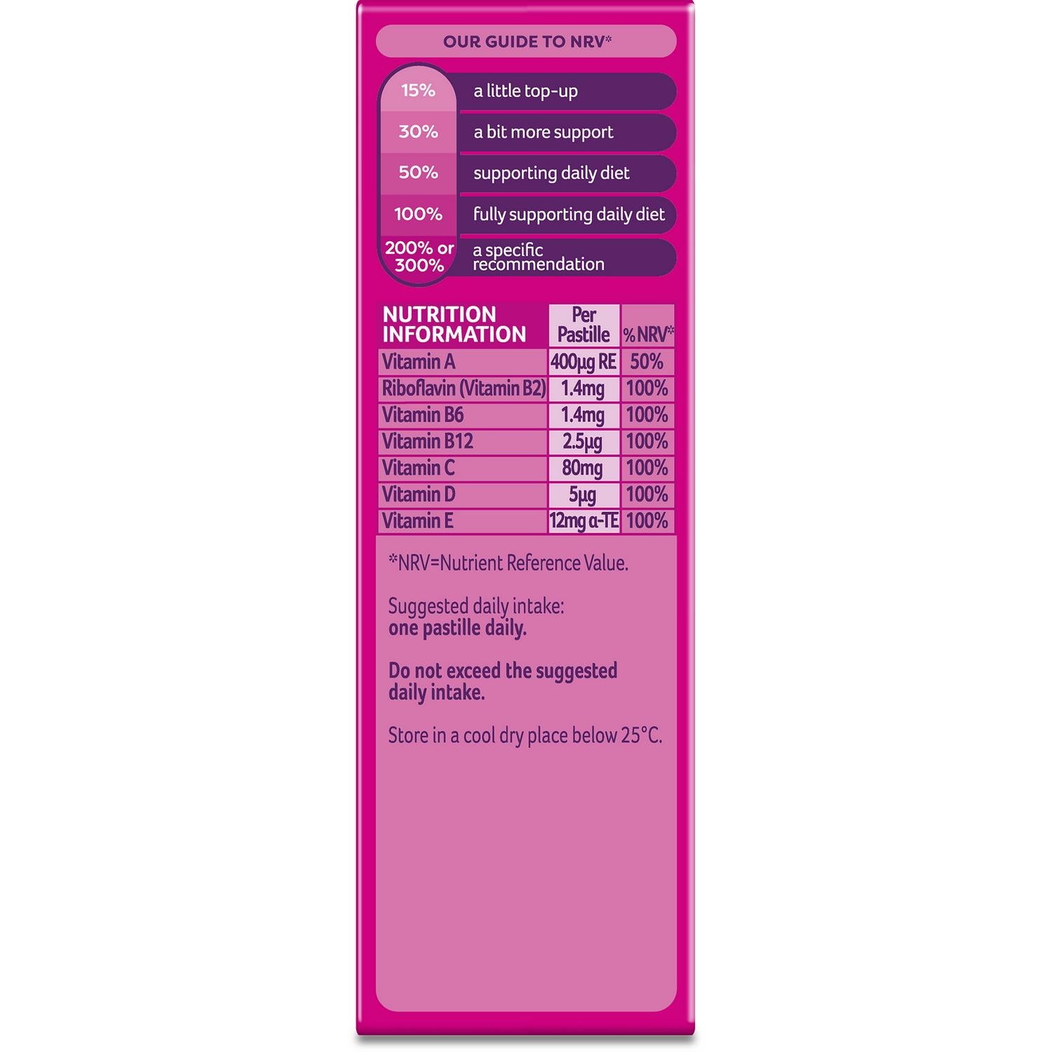 Raspberry Flavoured Multivitamin Soft Chewies for Children Aged 7-11 Years, 60 Pastilles