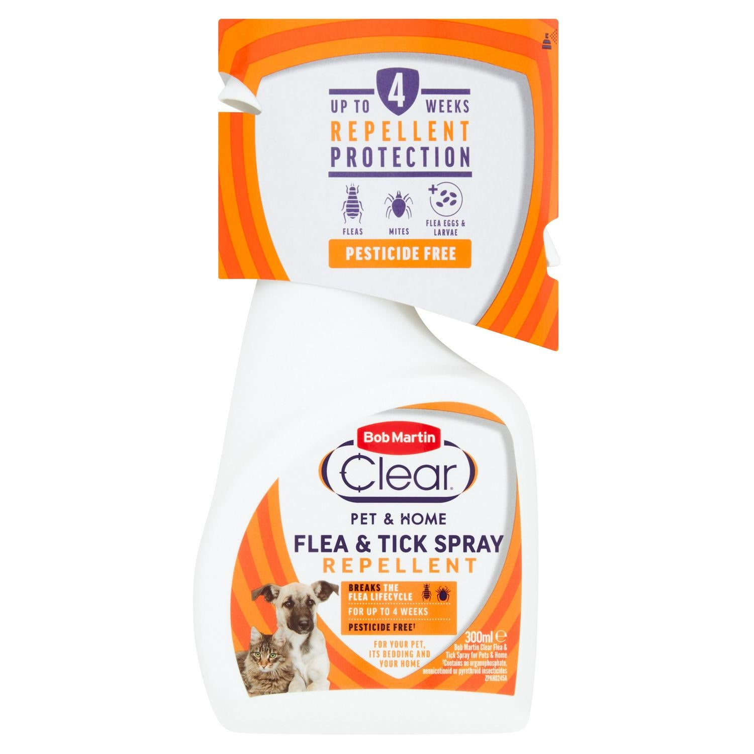 Bob Martin Flea & Tick Spray Clear Pet & Home 300ml - British product