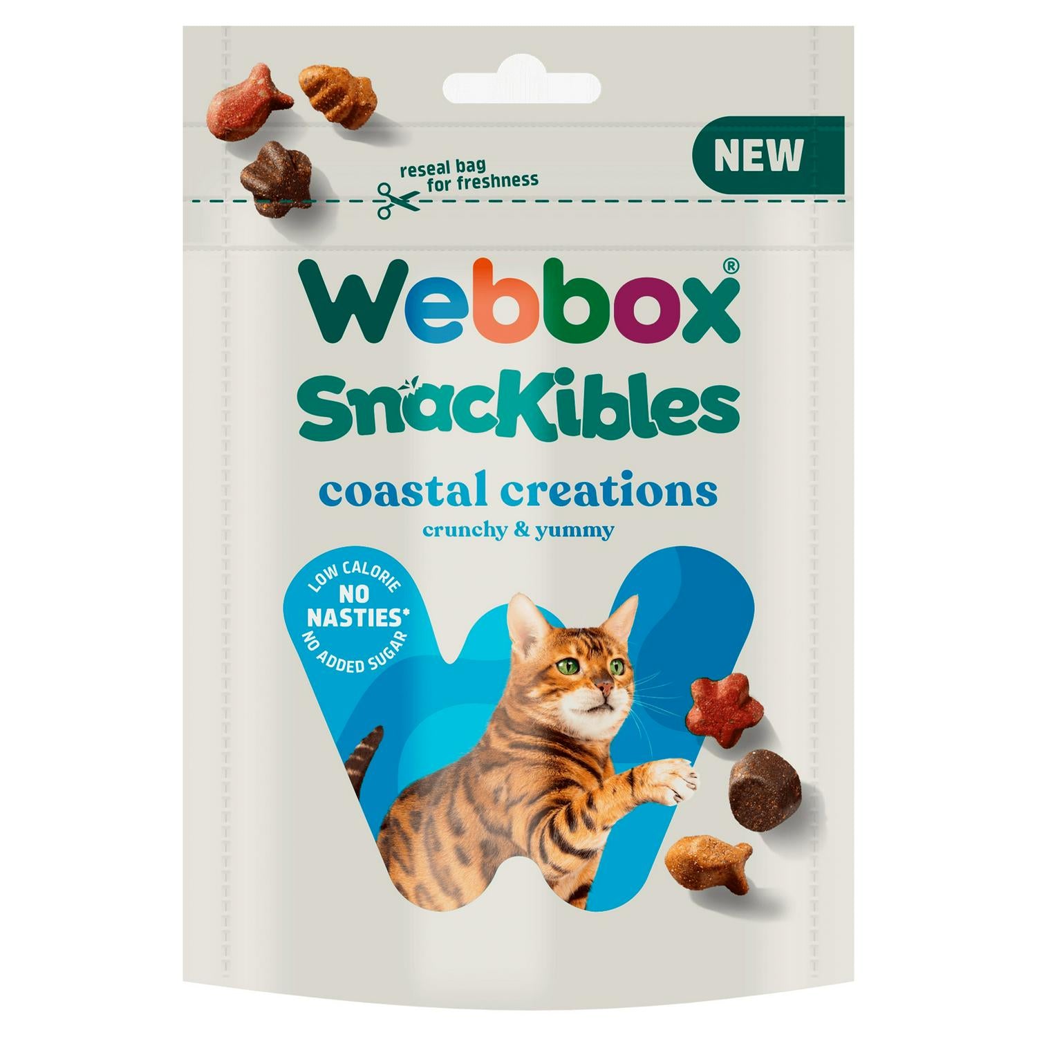 Webbox Snackibles Coastal Creations Cat Treats 85g (British brand)