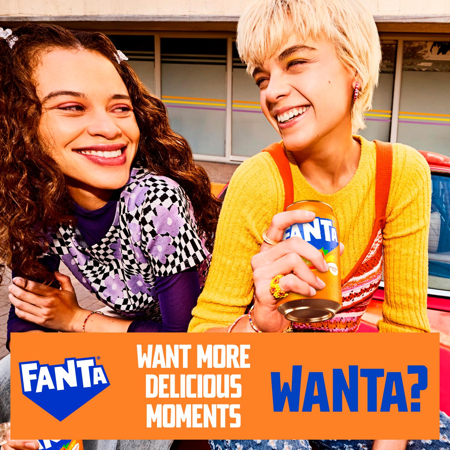 Fanta Orange soft drink can 330ml - British product