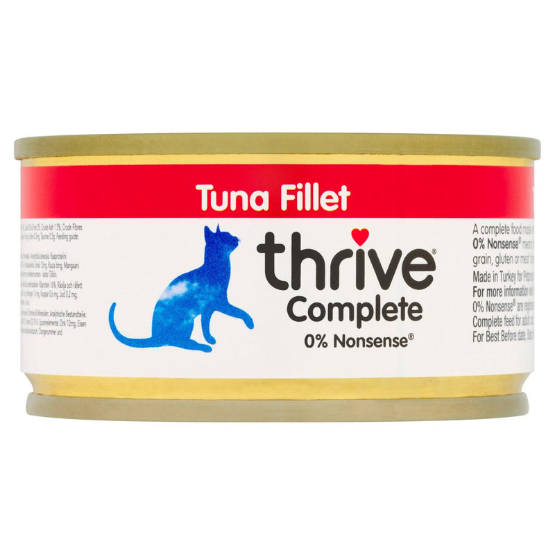 Thrive Complete Tuna Fillet Wet Cat Food 75g (British brand)