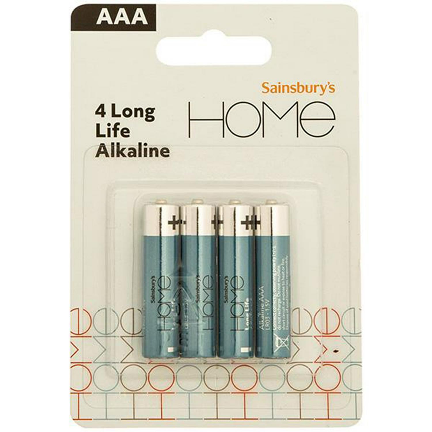 Sainsbury's Extra Long Life AAA batteries 4 pack (British brand)