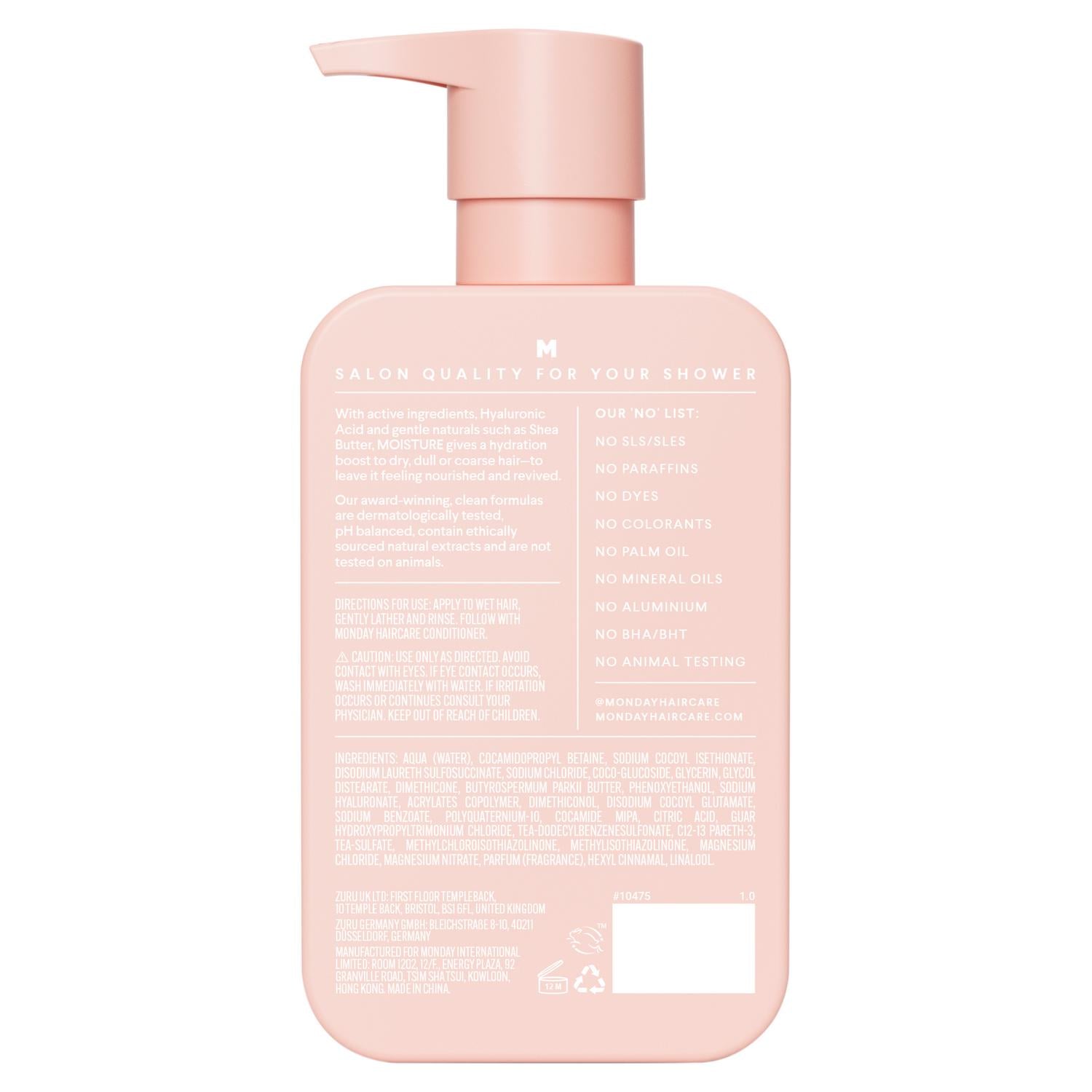 Monday Haircare Moisture Shampoo 350ml, imported from the UK