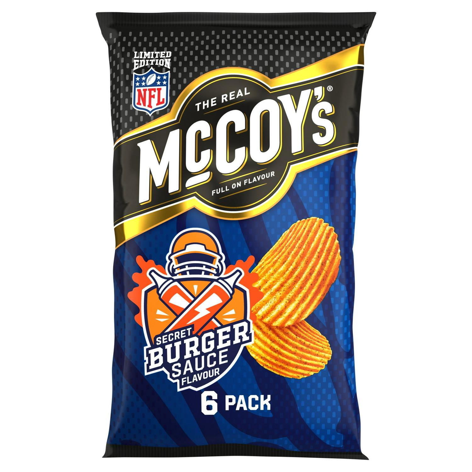 Secret Burger Sauce Flavour Ridge Cut Potato Crisps 6 x 25g