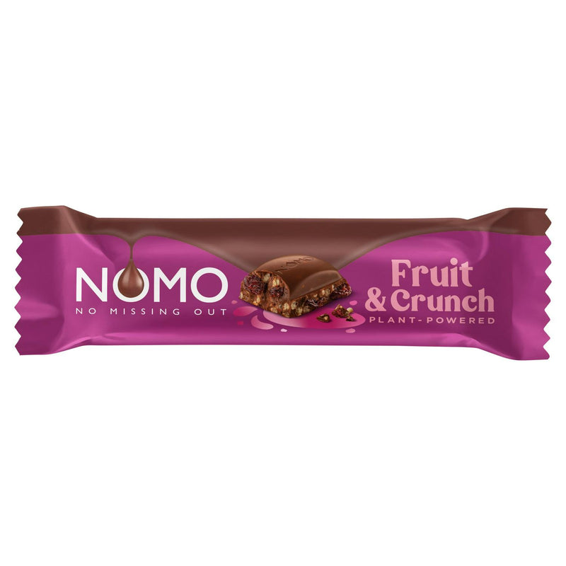 NOMO fruit and crunch chocolate bar 32g, imported from the UK
