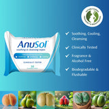 Anusol Soothing Cleansing Flushable Wipes 30 Pack - British product