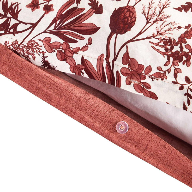 Sainsbury's Home Country Foilage Print Bedding Set - Burgundy