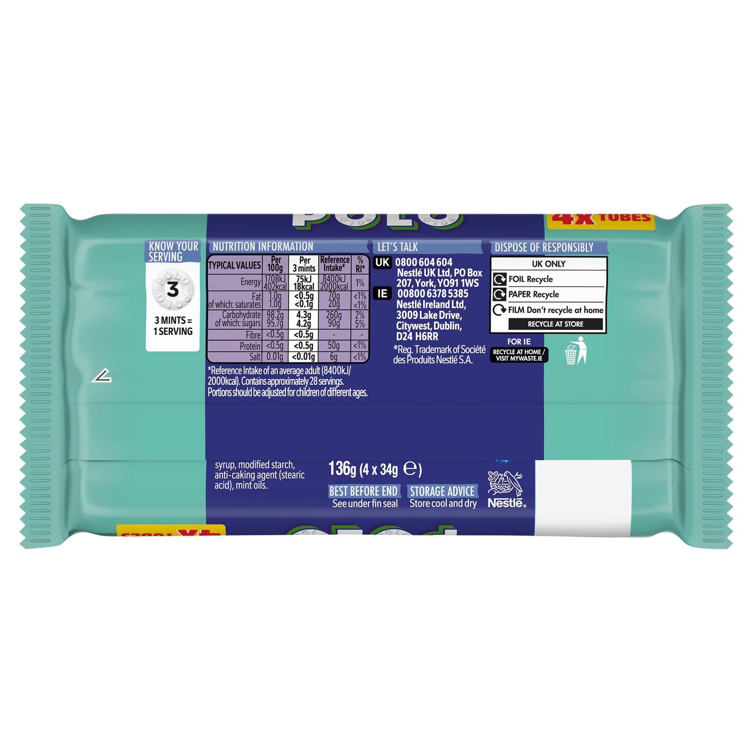 Polo Spearmint Mints Tube Multipack (British brand)