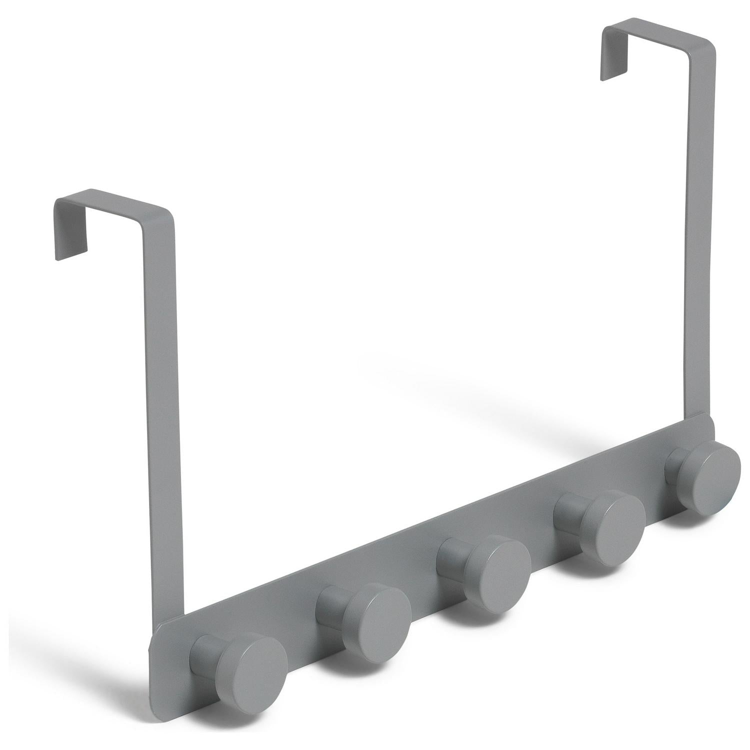 Habitat Over Door Set 5 Grey Chrome Hooks, UK version