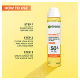 Garnier Vitamin C Brightening UV Mist 75ml bottle, UK version
