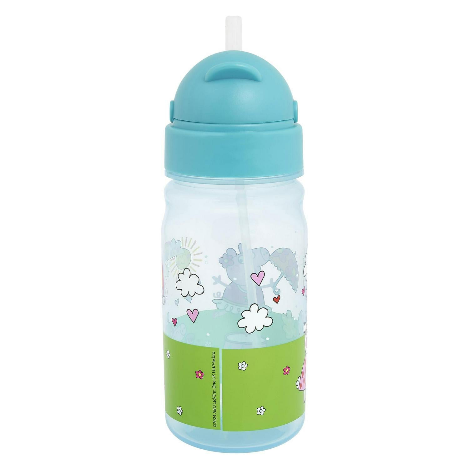 Official Peppa Pig water bottle 400ml with straw, imported from the UK