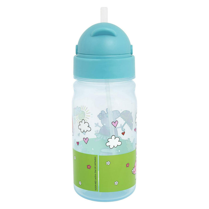 Official Peppa Pig water bottle 400ml with straw, imported from the UK