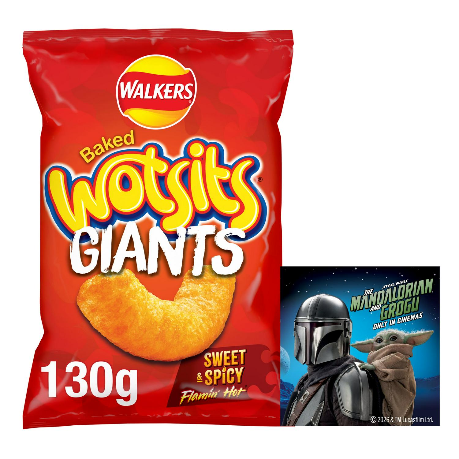 Walkers Wotsits Giants Sweet and Spicy Baked Corn Puffs 130g (British brand)