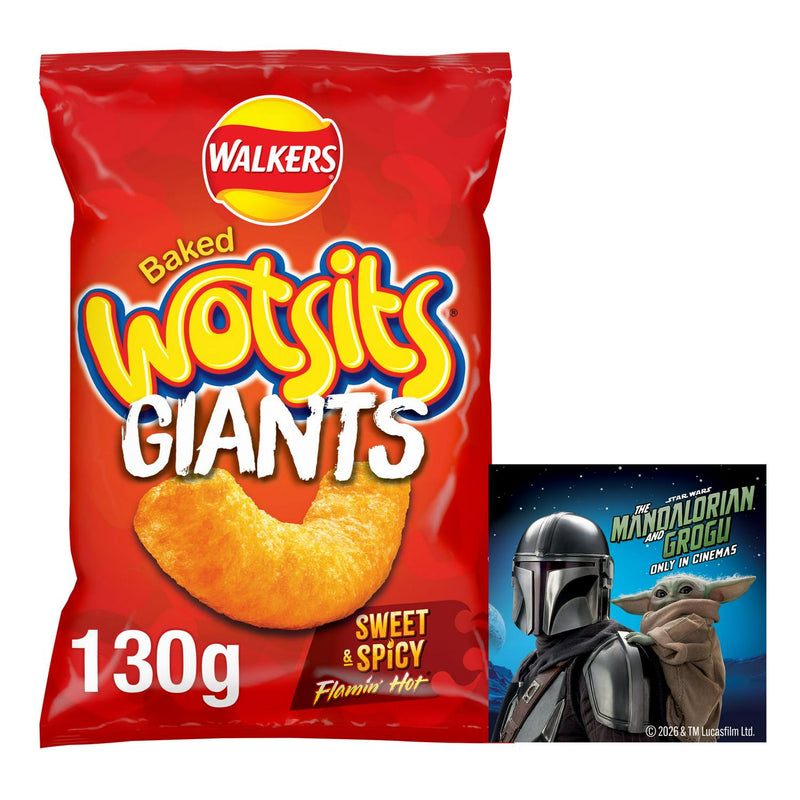Walkers Wotsits Giants Sweet and Spicy Baked Corn Puffs 130g (British brand)