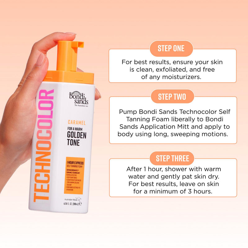 Bondi Sands Technocolor Caramel 200ml self tan foam, UK version