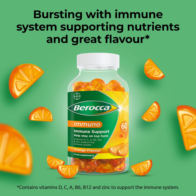 Berocca Immuno Gummies Orange Flavour x60 - British product