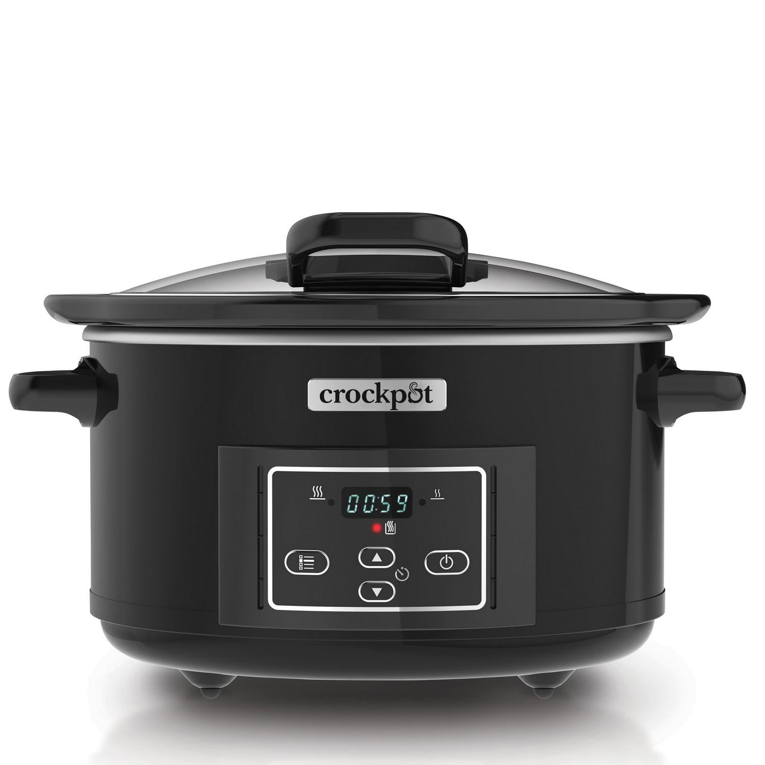 Crockpot 4.7L slow cooker black hinged lid - British product