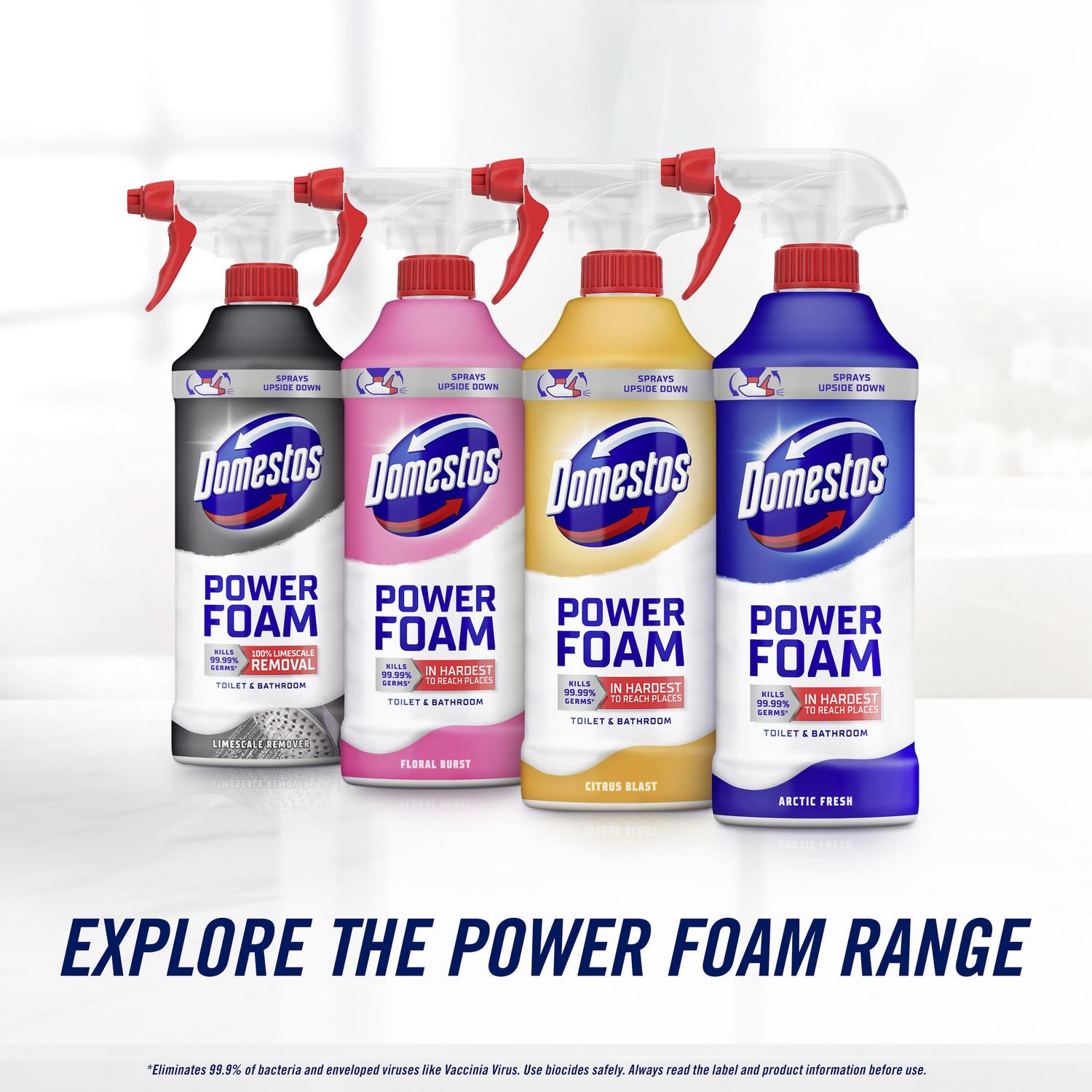 Domestos Power Foam Toilet and Bathroom Cleaner Spray 450ml - British product