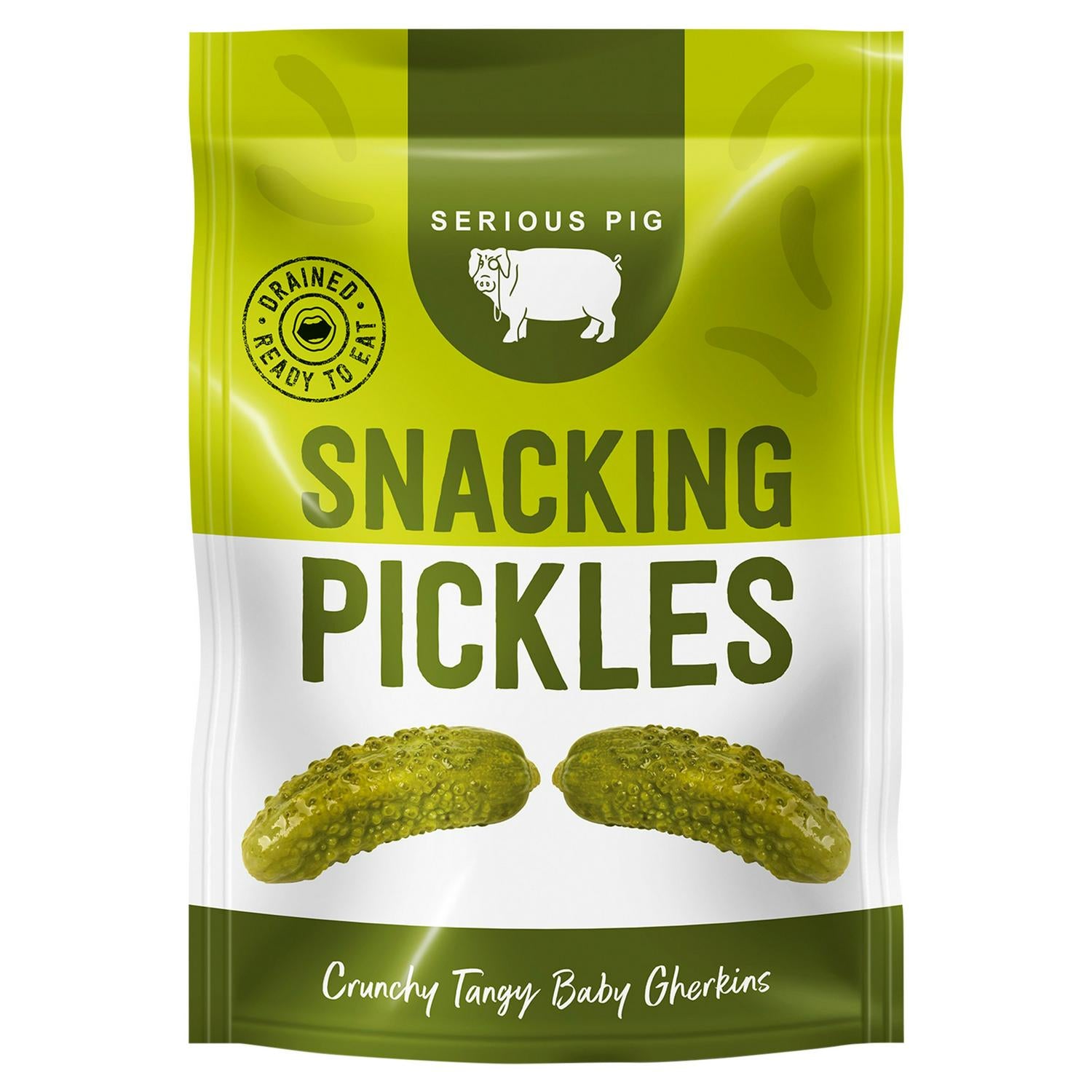Serious Pig Snacking Pickled Gherkins 40g, imported from the UK